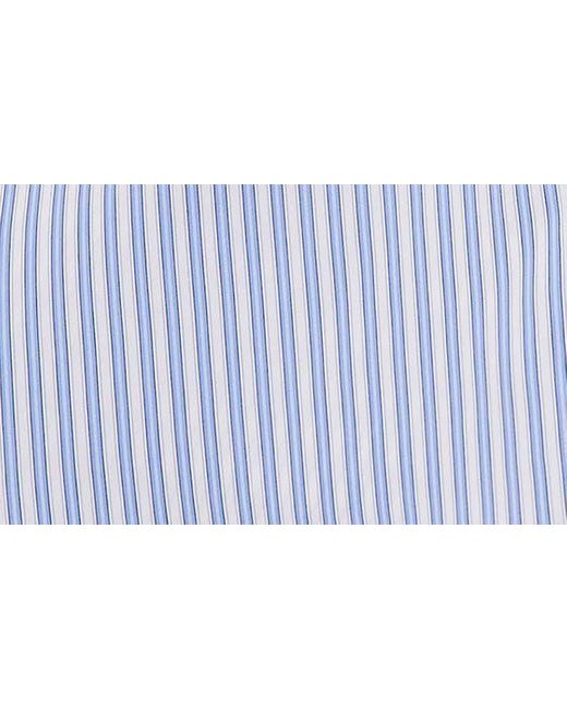 Vince Camuto Blue Stripe Wrap Front Sleeveless Shirtdress