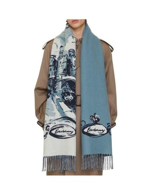 Burberry Blue Castle Cashmere Scarf