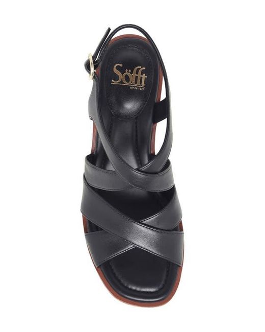 Söfft Black Gigi Slingback Wedge Sandal