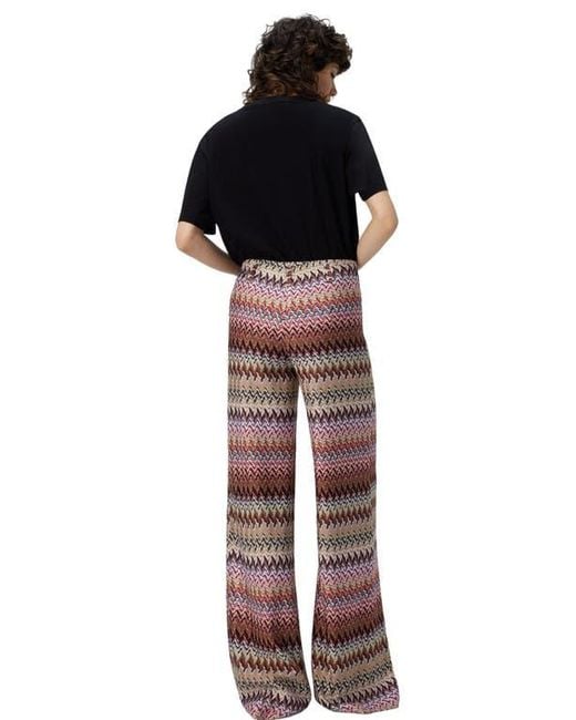 Missoni Brown Flare Pants With Zigzag Pattern
