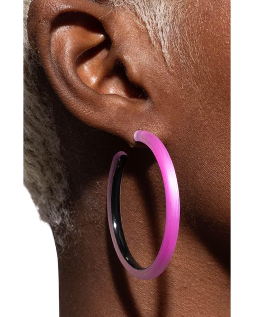 Alexis Pink Skinny Hoop Earrings