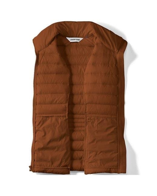 Lands' End Orange Wanderweight Packable Ultralight Down Vest
