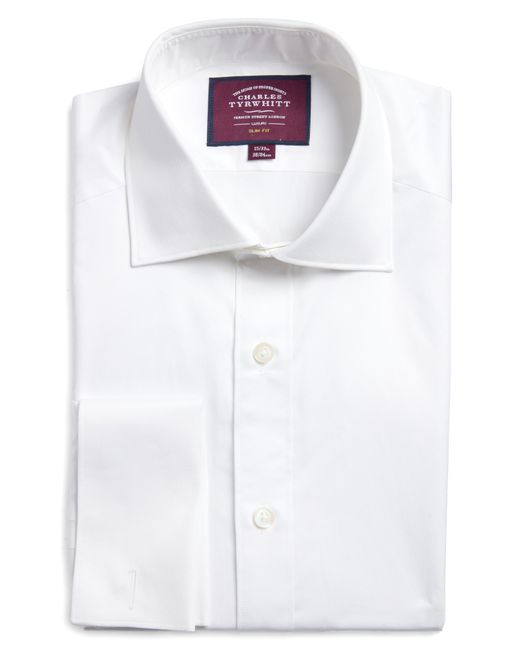 Charles Tyrwhitt White Slim Fit Luxury Twill Dress Shirt for men