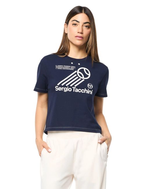 Sergio Tacchini Blue Nera Boxy Tee for men