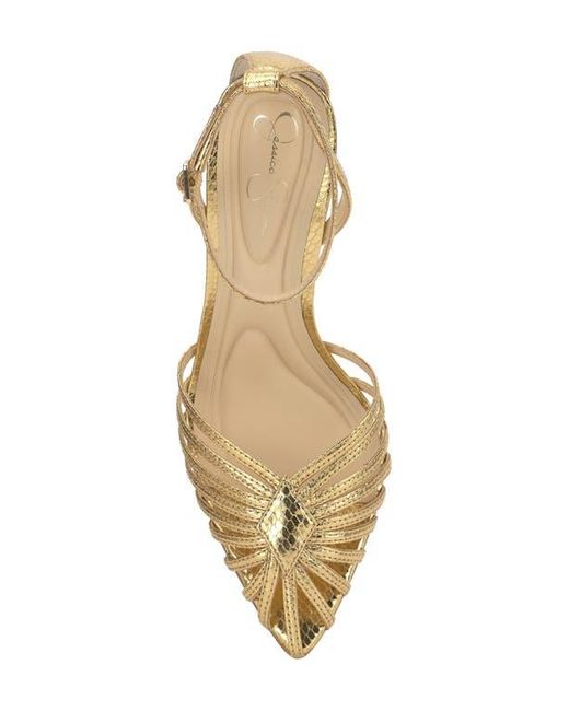 Jessica Simpson Metallic Paveri Ankle Strap Pointed Toe Pump