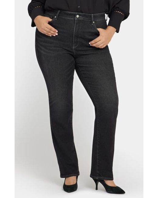 NYDJ Women's Black Marilyn High Waist Straight Leg Jeans