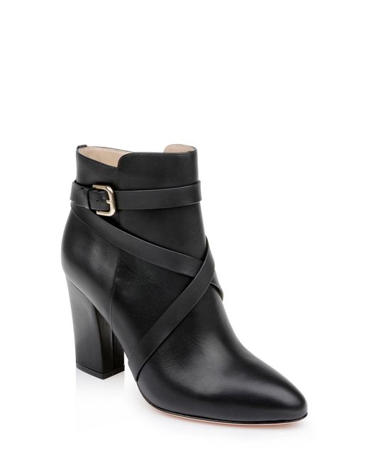 L'Agence Black Francine Pointed Toe Block Heel Bootie