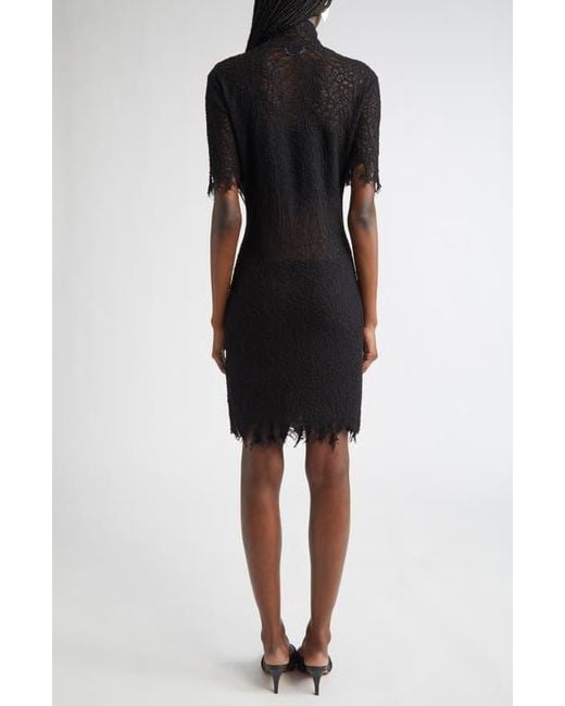 McQueen Cobweb Lace Minidress in Black | Lyst