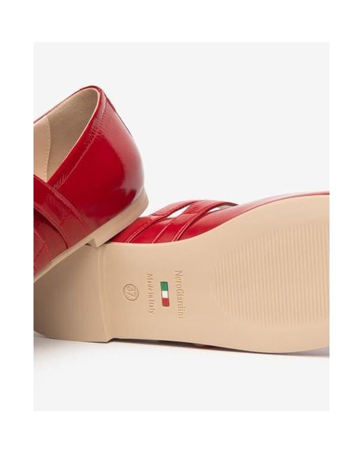 Nero Giardini Red Double Strap Ballet Flat