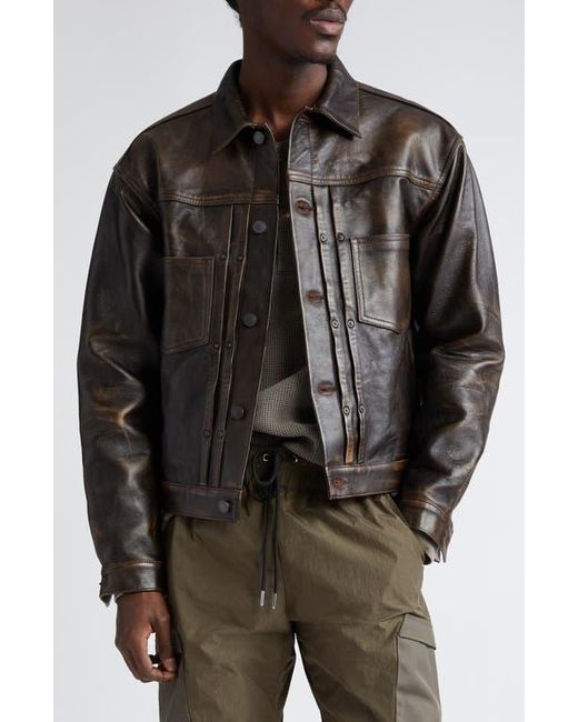 John Elliott Black Thumper Type Ii Leather Jacket for men