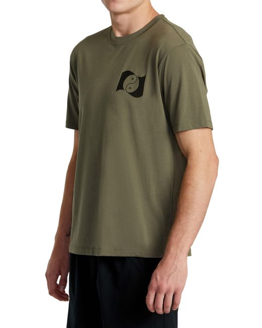 RVCA Green Balance Banner Graphic Performance T-shirt for men