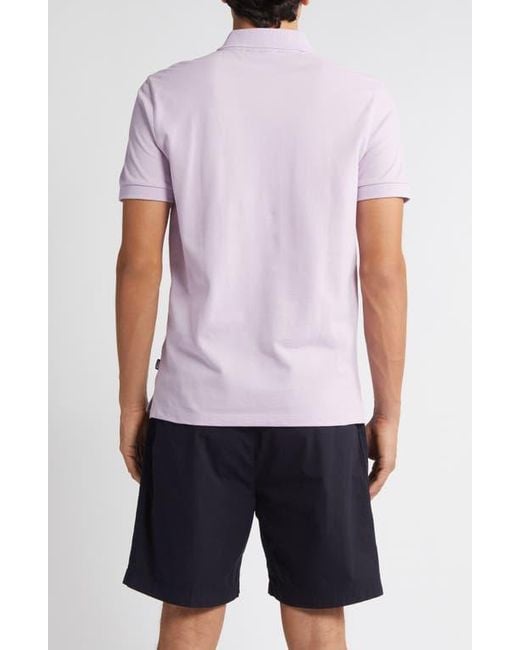 Boss Purple Pallas Cotton Polo for men