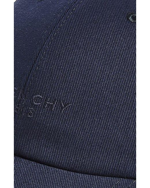 Givenchy Blue Embroidered Logo Adjustable Baseball Cap for men