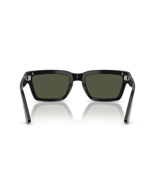 Persol Green 55Mm Rectangular Sunglasses for men