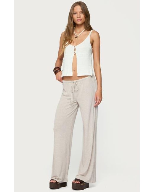 Edikted Natural Camdyn Low Rise Drawstring Lounge Pants