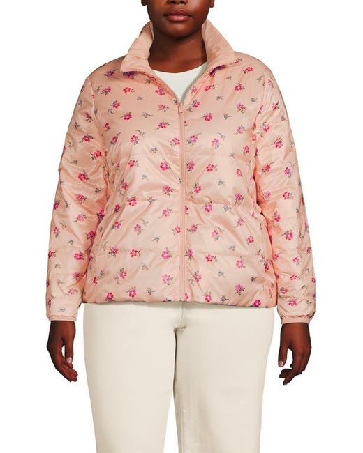 Lands' End Pink Plus Size Wanderweight Reversible Packable Down Jacket