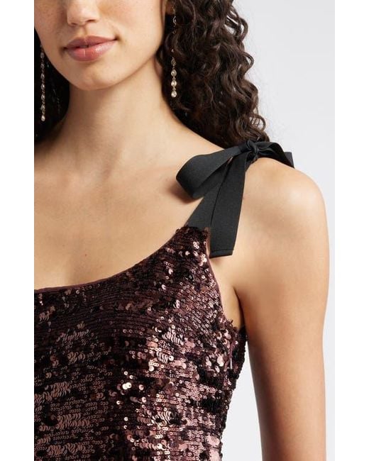 Chelsea28 Sequin Tie Shoulder Midi Dress in Red | Lyst Chelsea28 Sequin Tie Shoulder Midi Dress in Red | Lyst