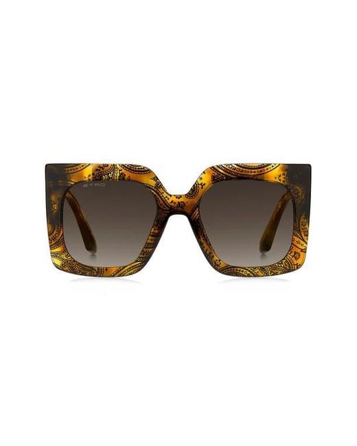 Etro Brown 53Mm Gradient Square Sunglasses