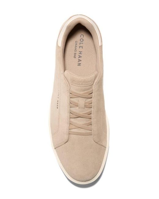 COLE HAAN GrandPro ベージュレザーシューズ Cole Haan Grandpro Luxe Slip-On Sneaker in Natural for Men | Lyst