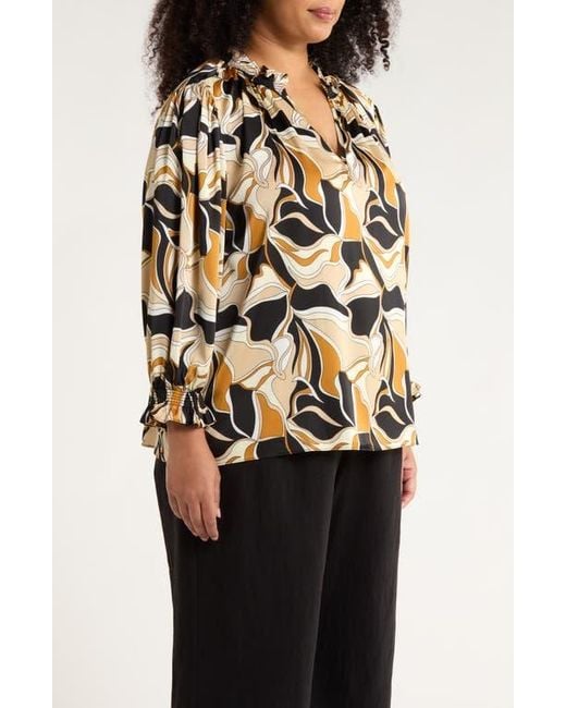 Sugarlips Black Groover Split Neck Satin Top