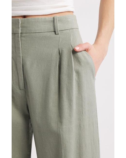 Open Edit Green Everyday Linen Blend Pants