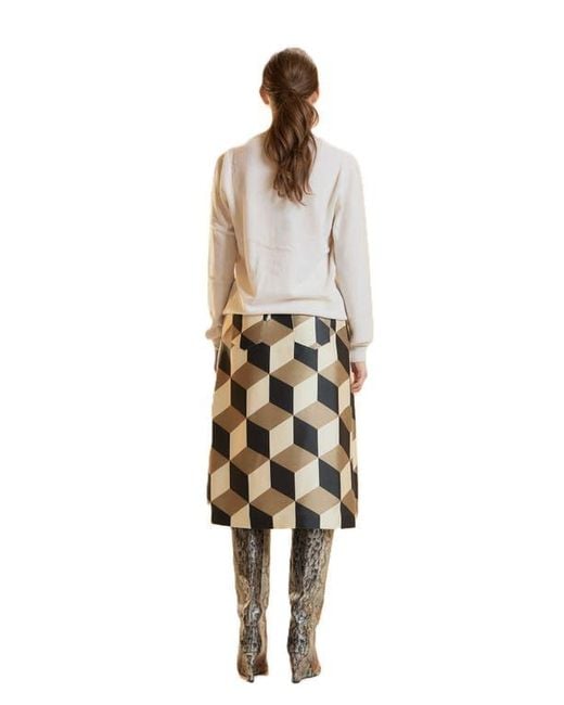 Cynthia Rowley White Silk Wool Midi Skirt