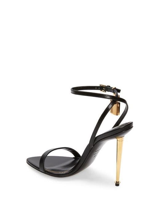 Tom Ford Black Padlock Pointy Toe Sandal