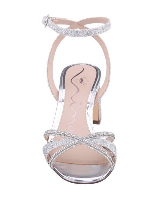 Nina White Bracha Ankle Strap Sandal