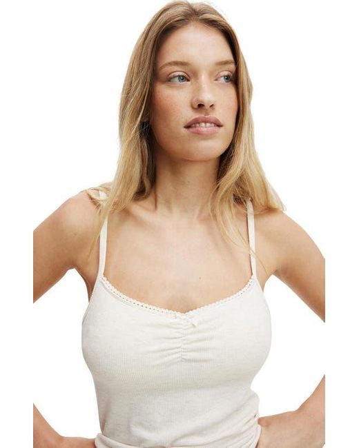 Cotton On White Sleep Recovery Picot Cami