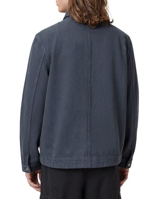 AllSaints Blue Eavis Twill Chore Jacket for men
