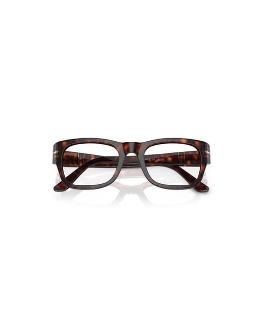 Persol Brown 50Mm Rectangle Optical Glasses
