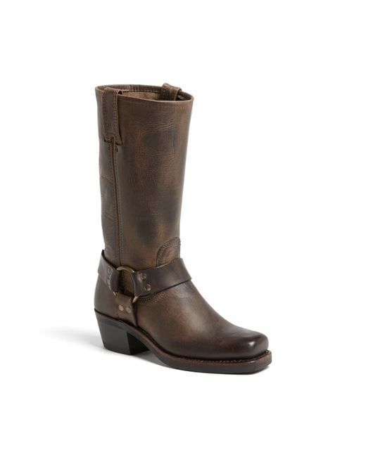 Frye Brown 'harness 12r' Leather Boot