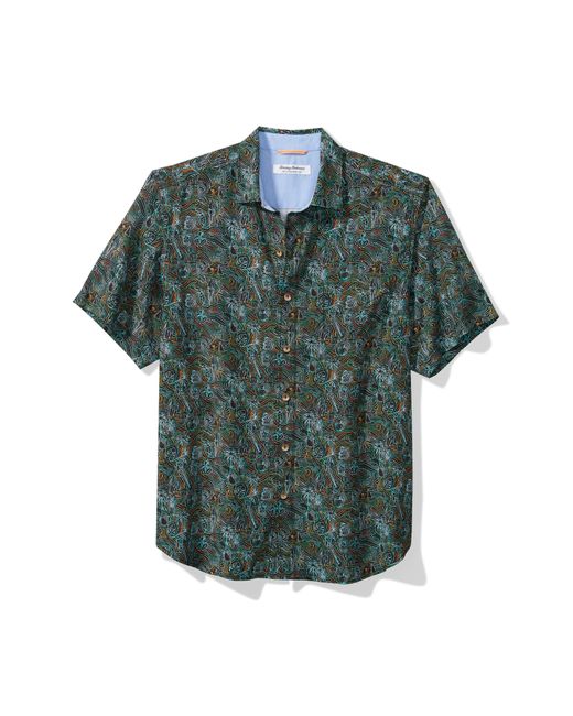 Tommy Bahama Green Veracruz Cay Hidden Paradise Short Sleeve Button-up Shirt for men
