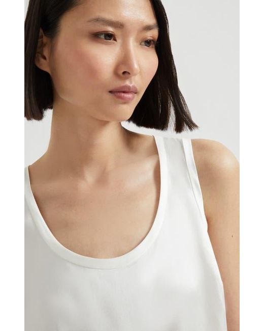 Brunello Cucinelli White Satin Top