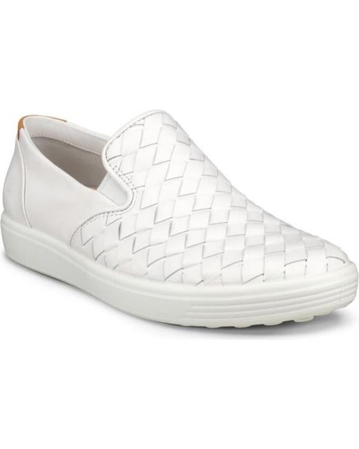 Ecco White Soft 7 3.0 Slip-On Sneaker