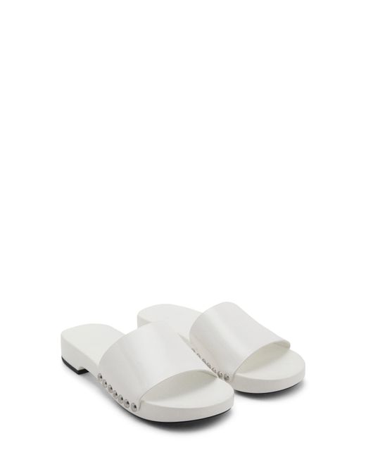 Mango White Studded Slide Sandal