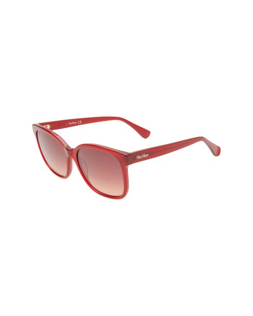 Max Mara Red 57mm Gradient Square Sunglasses