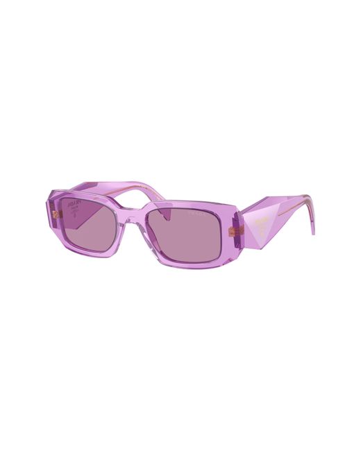 Prada Purple 51mm Mirrored Rectangular Sunglasses for men
