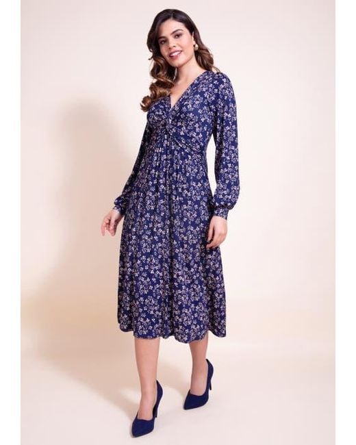 Alie Street London Blue Mollie Knot Midi Dress