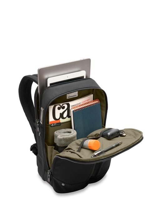 Briggs & Riley Hta Slim Expandable Backpack in Black Lyst