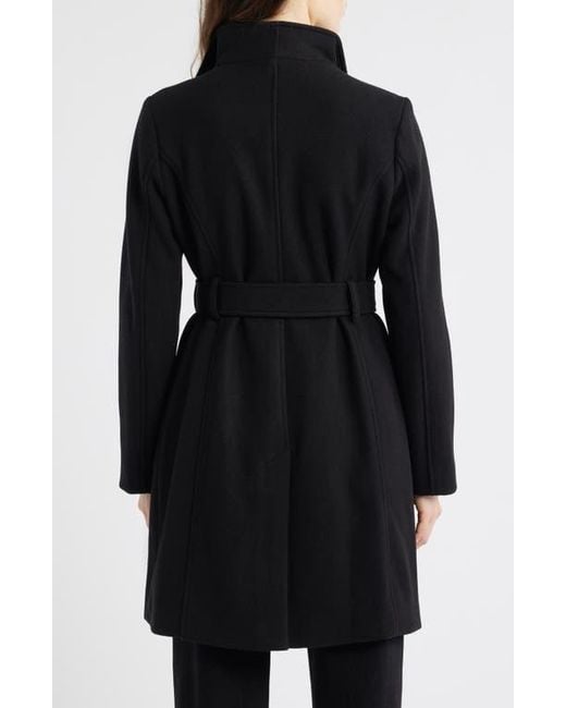 Michael Kors Black Belted Coat With Oversize Collar