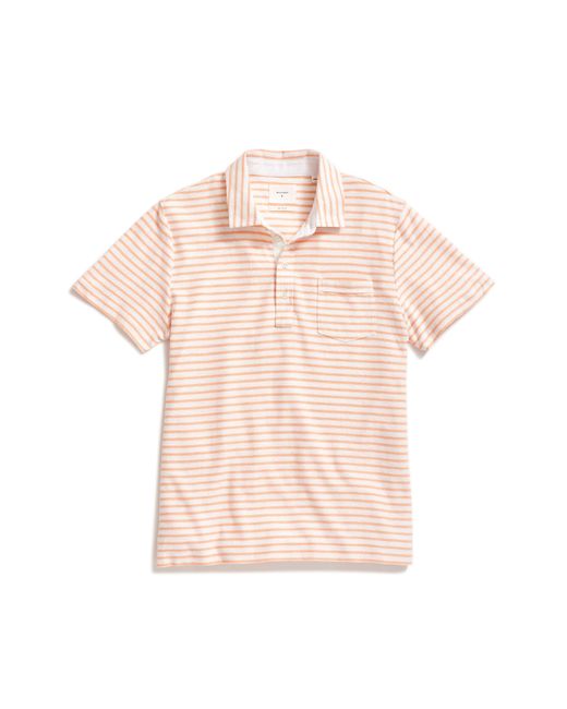 Billy Reid Pink Reverse Stripe Hemp & Cotton Polo for men