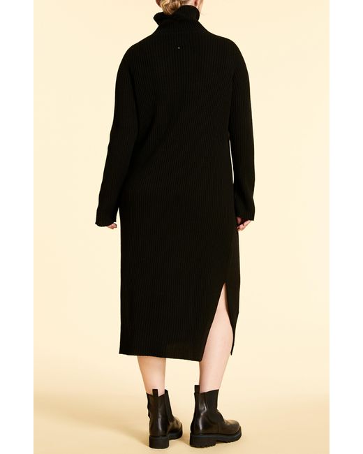 black turtleneck shift dress