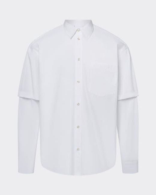 le PERE White Detached Sleeve Button Down for men
