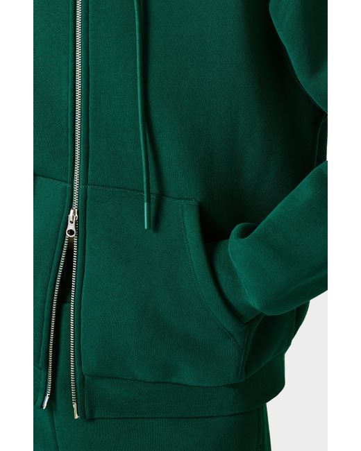 Sweaty Betty Green The Elevated Front Zip Cotton Blend Hoodie