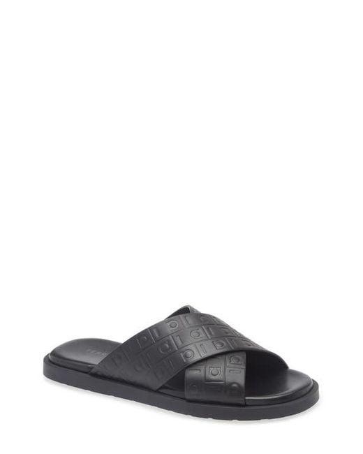 Ferragamo Gray Monogram Slide Sandal for men