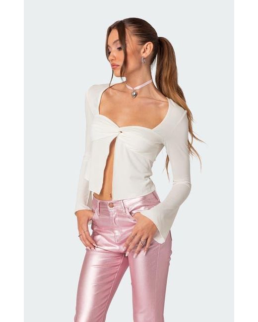 Edikted Red Maxine Twist Split Front Top