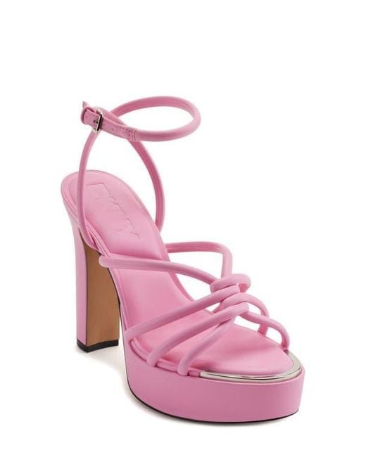 DKNY Pink Ankle Strap Platform Sandal