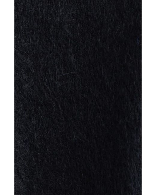 R13 Black Elongated Shrunken Distressed Mohair Blend Cardigan