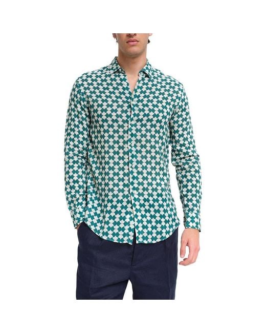 Peninsula Blue Soffi Linen Shirt for men